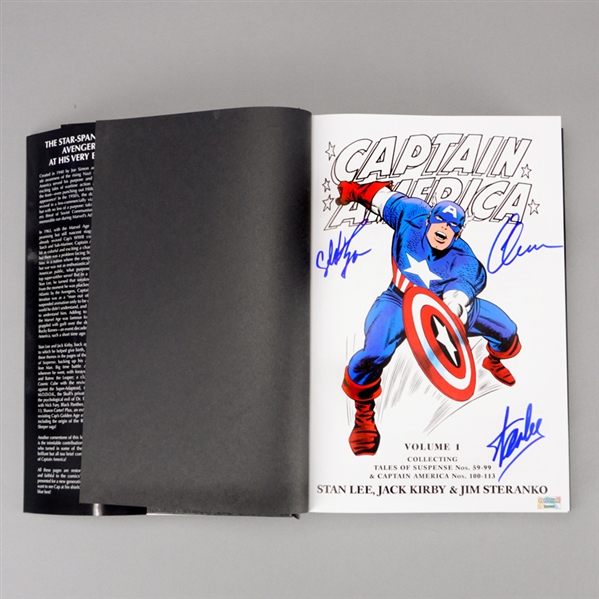 Chris Evans, Stan Lee and Sebastian Stan Autographed Captain America Omnibus Volume 1
