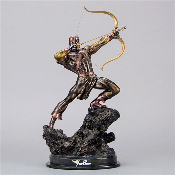 Jeremy Renner Autographed Bowen Designs Marvel Hawkeye Faux Bronze Statue