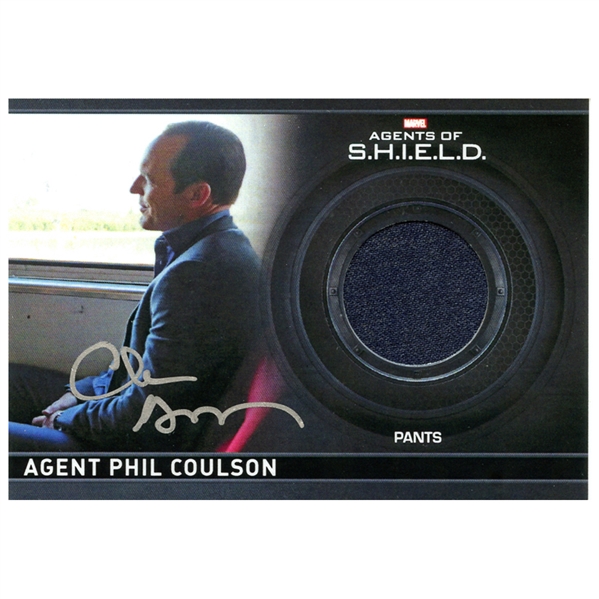 Clark Gregg Autographed Marvel Agents of SHIELD Screen Worn Swatch Card #221/350