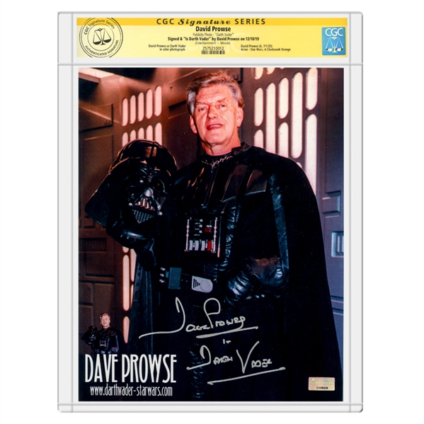 David Prowse Autographed Star Wars Darth Vader 8x10 Photo * CGC SS