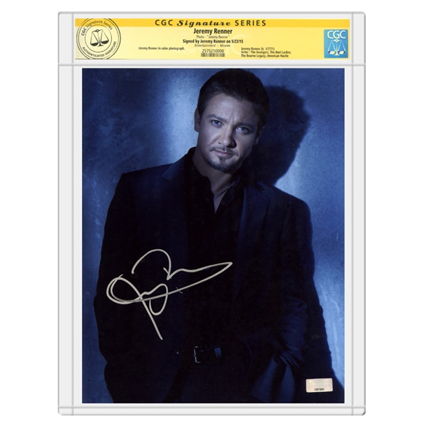Jeremy Renner Autographed The Avengers 8x10 Studio Photo * CGC SS