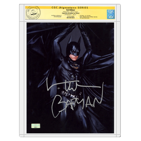 Val Kilmer Autographed Batman Forever 8x10 Studio Photo with BATMAN Inscription * CGC SS
