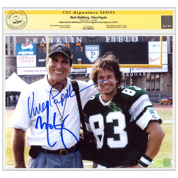 Mark Wahlberg, Vince Papale Autographed Invincible 8x10 Photo * CGC SS