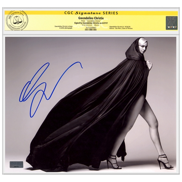 Gwendoline Christie Autographed Game of Thrones, Star Wars 8x10 Studio Photo * CGC SS