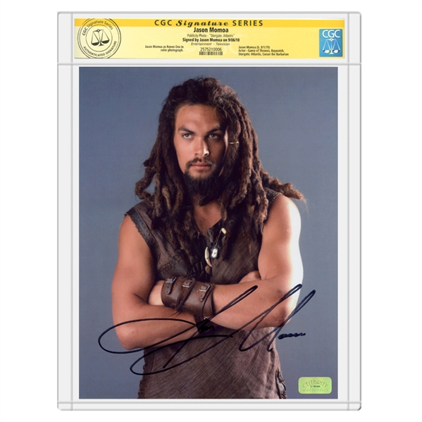 Jason Momoa Autographed Stargate Ronon Dex 8x10 Photo * CGC SS