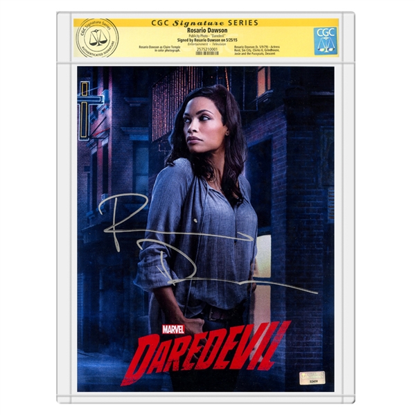 Rosario Dawson Autographed Daredevil 8x10 Photo * CGC SS