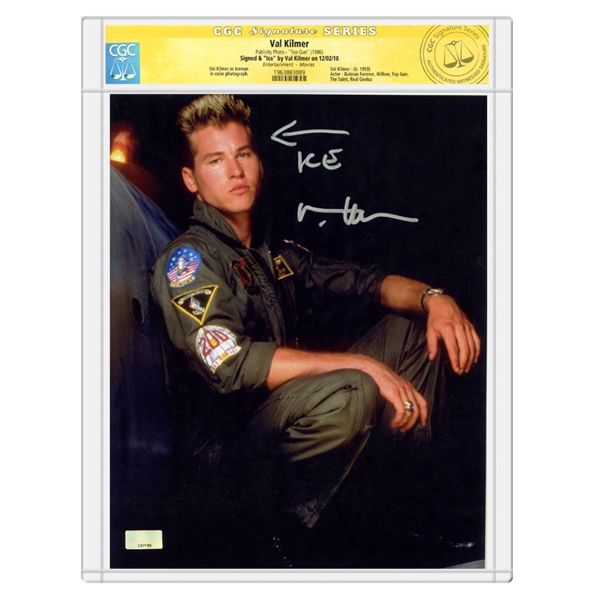 Val Kilmer Autographed Top Gun Iceman 8x10 Photo * CGC SS