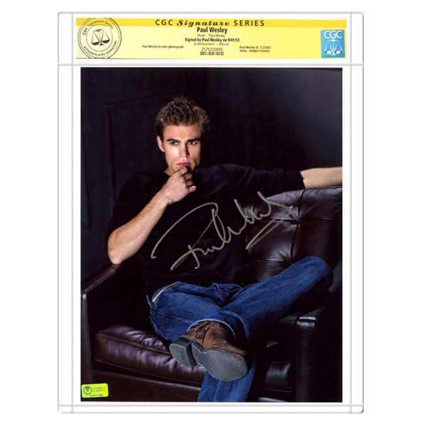Paul Wesley Autographed The Vampire Diaries Stefan Salvatore 8x10 Photo * CGC SS