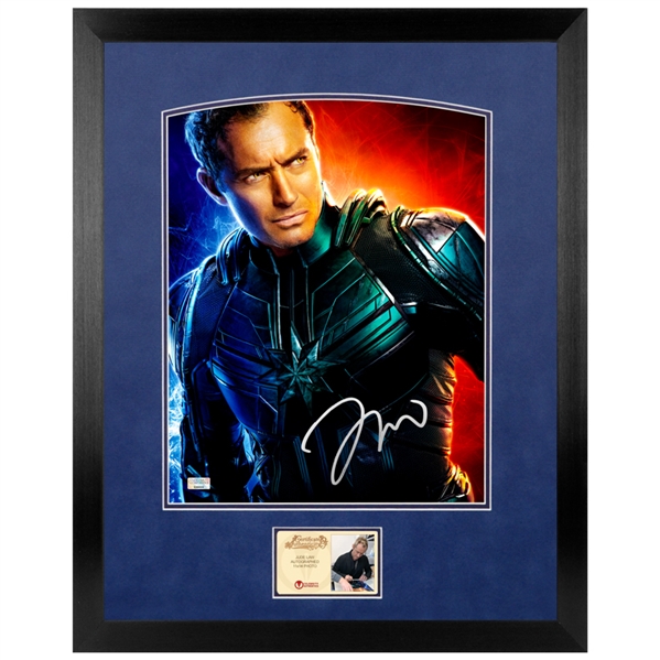 Jude Law Autographed Captain Marvel Yon-Rogg 11x14 Framed Photo
