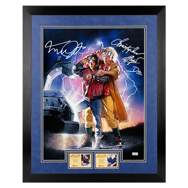 Michael J. Fox and Christopher Lloyd Autographed Back to the Future Marty and Doc Brown 16x20 Framed Photo