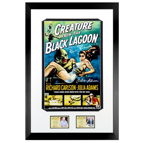 Julia Adams & Ricou Browning Autographed Creature From the Black Lagoon 11x17 Framed Movie Poster 