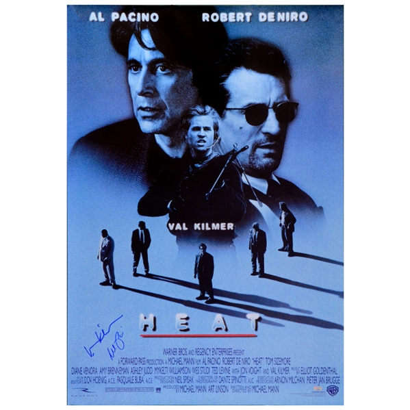 Al Pacino, Val Kilmer Autographed 1995 Heat 27x40 Movie Poster
