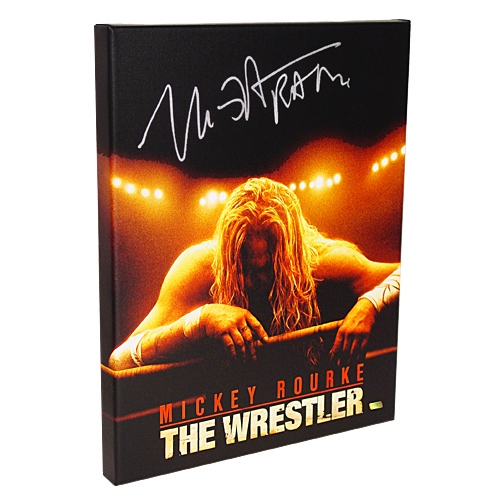 Mickey Rourke Autographed The Wrestler Movie Artwork 16x20 Canvas Gallery Edition