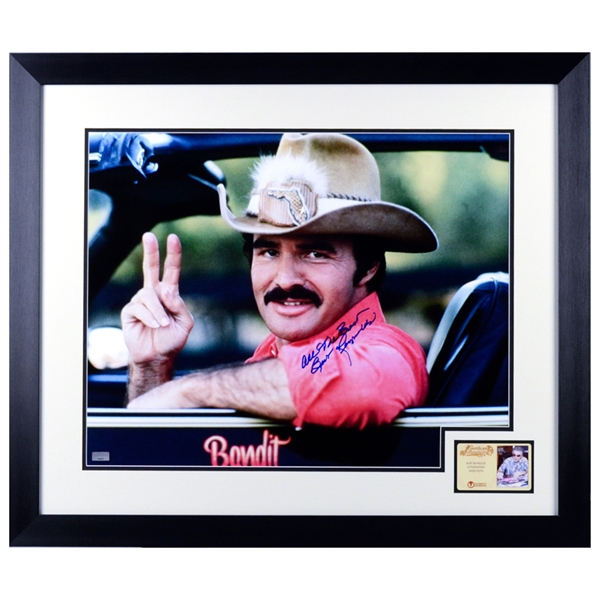 Burt Reynolds Autographed Smokey and the Bandit 16x20 The Bandit Framed Photo