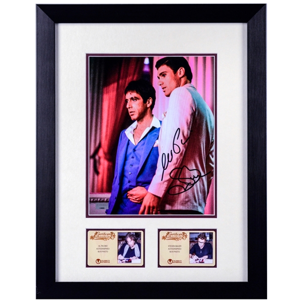 Al Pacino, Steven Bauer Autographed Scarface Tony Montana and Manny Ribera 8×10 Framed Photo