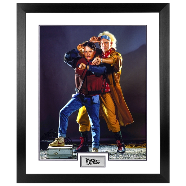 Michael J. Fox & Christopher Lloyd 1985 Back to the Future II Marty & Doc 16x20 Framed Photo