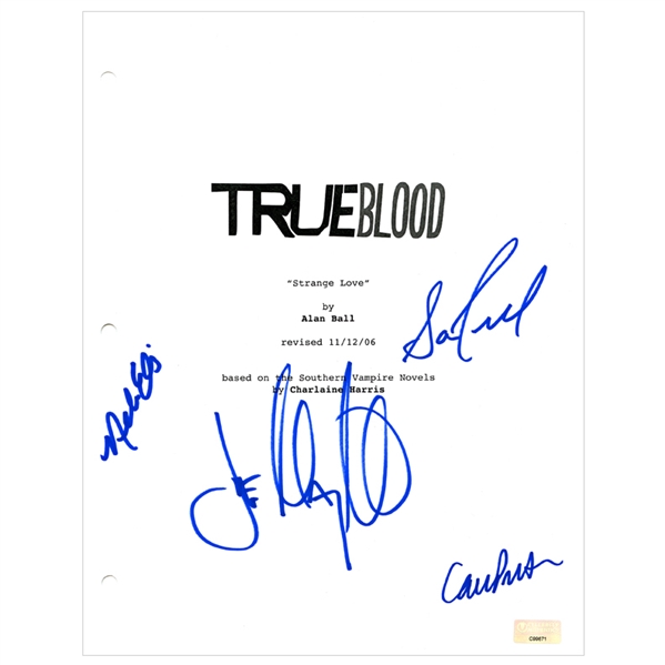 Joe Manganiello, Carrie Preston, Nelsan Ellis and Sam Trammell Autographed True Blood Script Cover