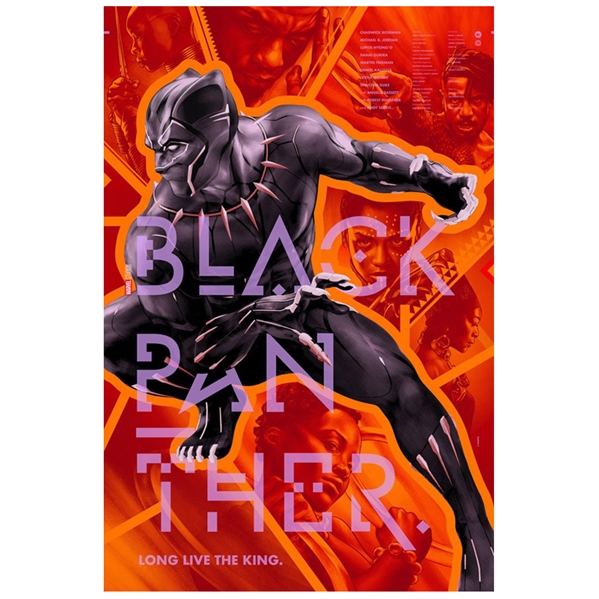 Mondo Black Panther Long Live the King 24”x36” Screen Printed Poster by Martin Ansin