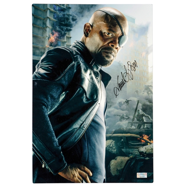 Samuel L. Jackson Autographed Avengers Age of Ultron Nick Fury 12x18 CinaPanel