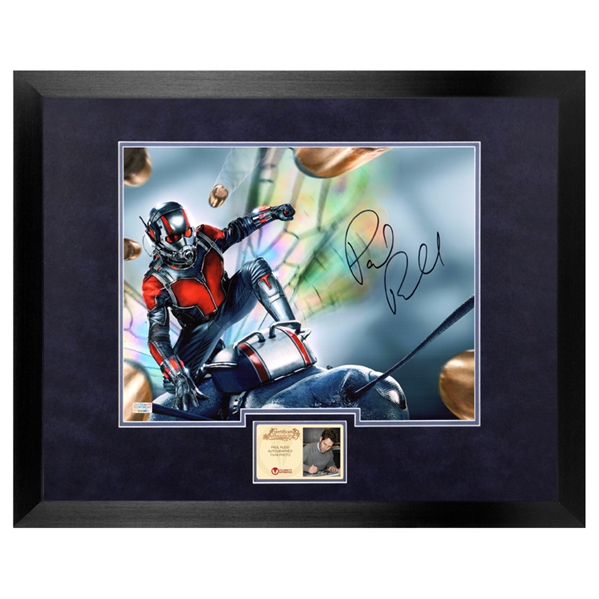 Paul Rudd Autographed Ant-Man & Antony Dodging Bullets 11x14 Framed Photo