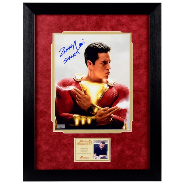 Zachary Levi Autographed Shazam! Sparkle Fingers 8x10 Framed Photo