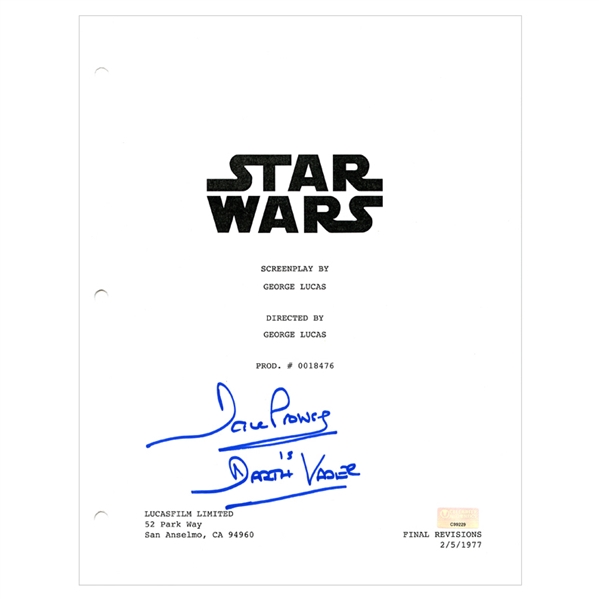 David Prowse Autographed Star Wars Script Cover