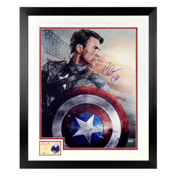 Chris Evans Autographed Captain America The First Avenger 16x20 Framed Photo