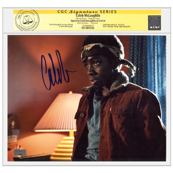 Caleb McLaughlin Autographed Stranger Things Lucas 8x10 Photo * CGC SS