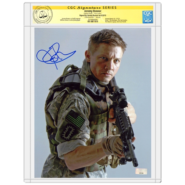 Jeremy Renner Autographed Hurt Locker 8×10 William James Photo *CGC SS