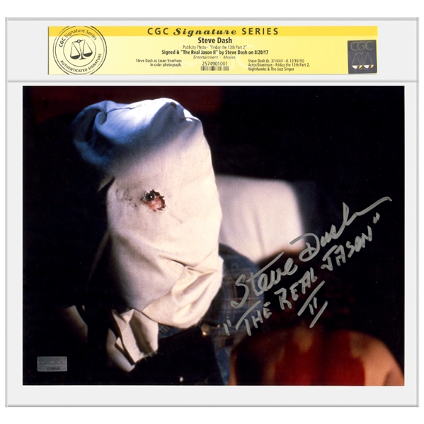 Steve Dash Autographed Friday the 13th Part II Jason Voorhees 8x10 Photo * CGC SS