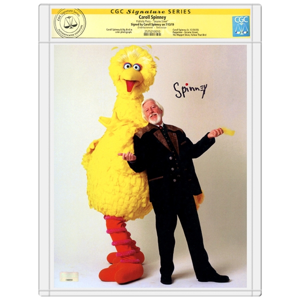 Carroll Spinney Autographed Sesame Street Big Bird 8x10 Photo * CGC SS