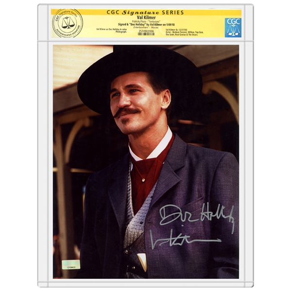 Val Kilmer Autographed Tombstone Doc Holliday 8x10 Photo * CGC SS