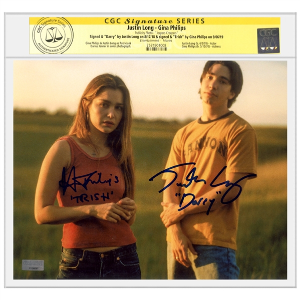 Justin Long, Gina Philips Autographed Jeepers Creepers Darry & Trish 8x10 Photo * CGC SS