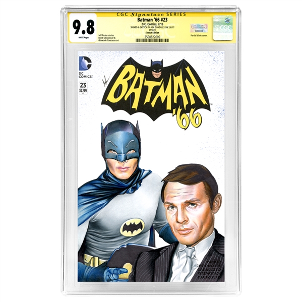 Ash Gonzalez Original Adam West & Burt Ward Painted Front & Back Covers 2015 Batman ’66 #23 Blank CGC SS 9.8