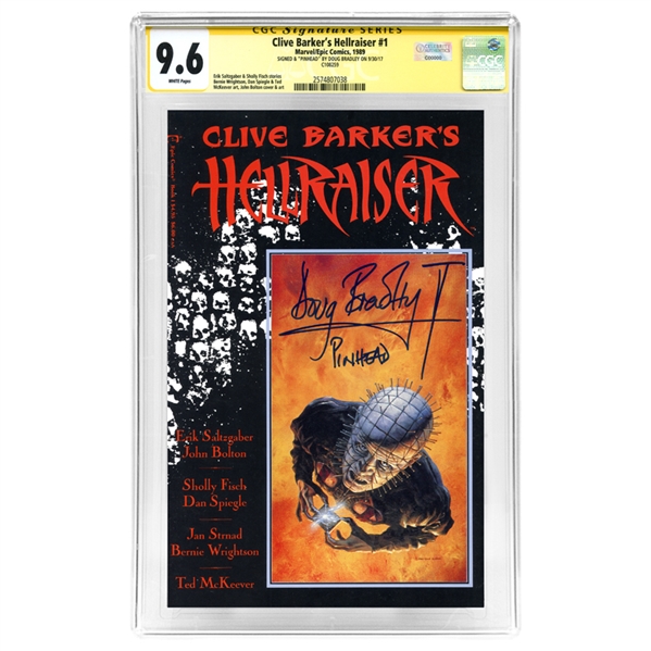 Doug Bradley Autographed 1989 Clive Barkers Hellraiser #1 CGC SS 9.6 (nr mint) with Pinhead Inscription