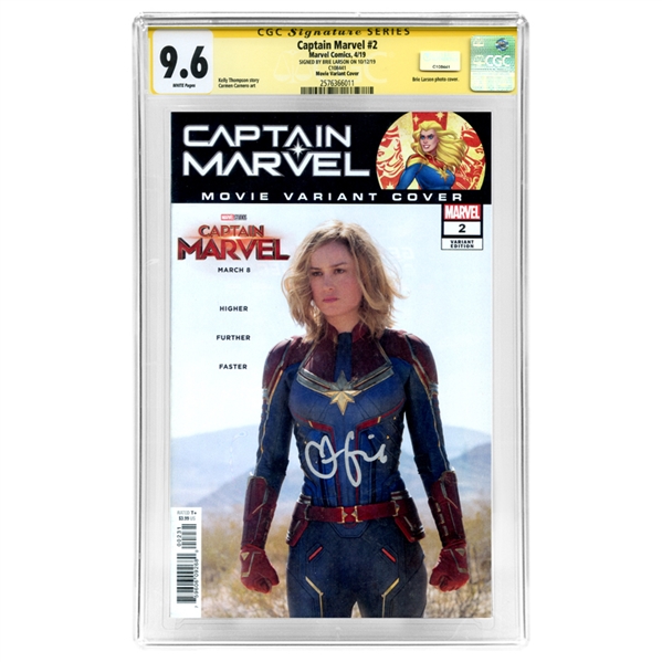 Brie Larson Autographed 2019 Captain Marvel #2 Photo Cover Variant CGC SS 9.6 (nr mint)