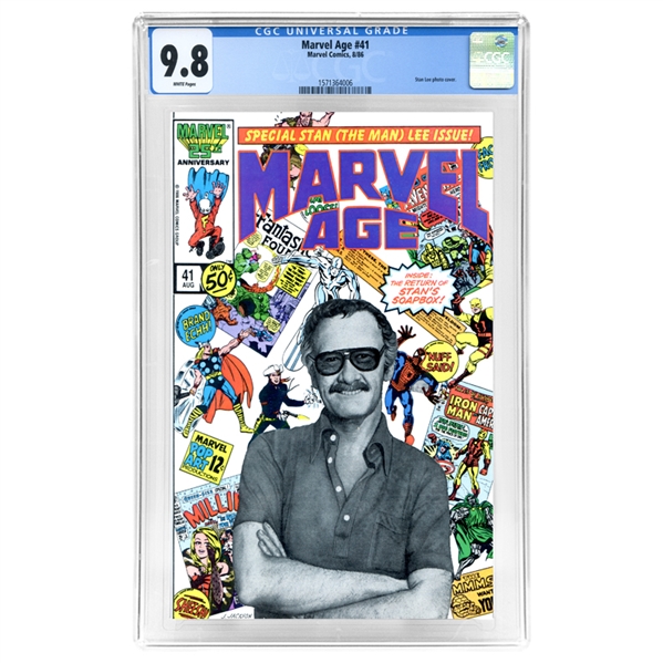 1986 Marvel Age #41 Stan Lee Photo Cover CGC 9.8 (mint) * White Pages