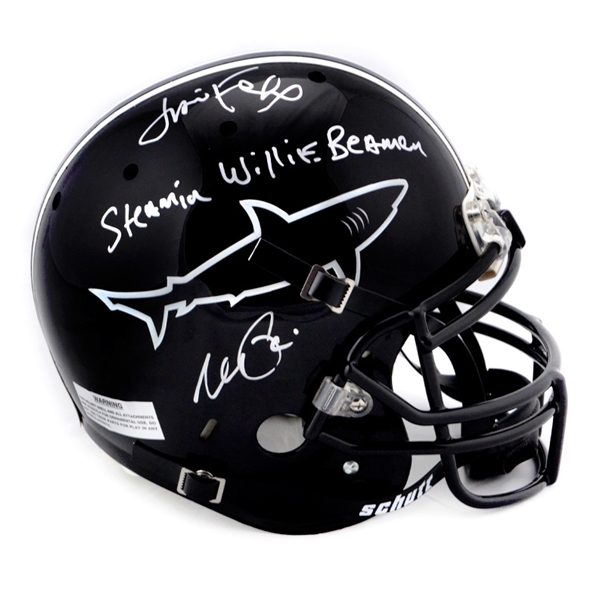 Al Pacino, Jamie Foxx Autographed Any Given Sunday Sharks Full Size Helmet with Steamin Willie Beamin Inscription