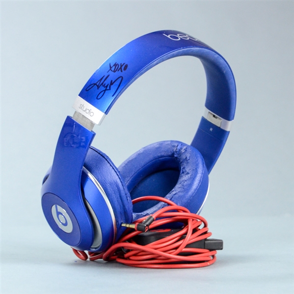 Aly Michalka 2019 Concert & Tour Used Beats Studio Blue Headset * Autographed by Aly & AJ Michalka