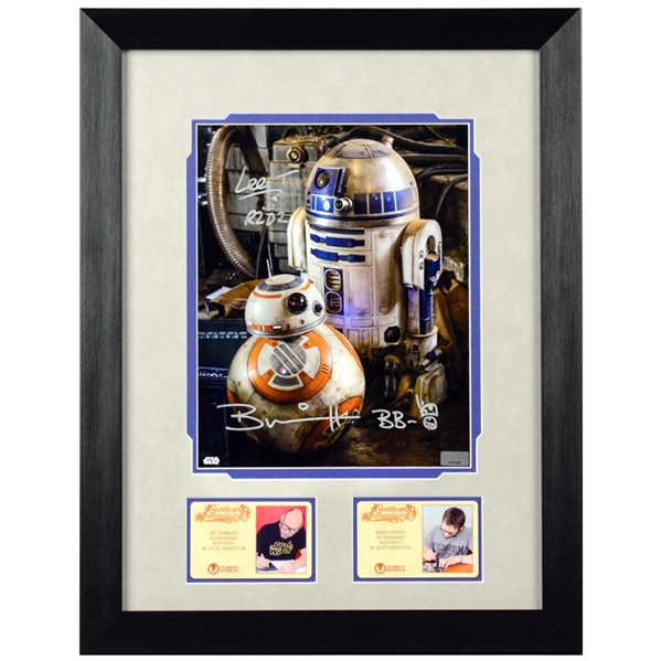 Brian Herring and Lee Towersey Autographed Star Wars: The Force Awakens BB-8 & R2-D2 Droids 8×10 Framed Photo