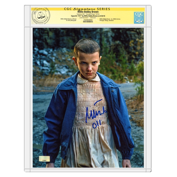 Millie Bobby Brown Autographed Stranger Things Eleven 8x10 Photo * CGC SS