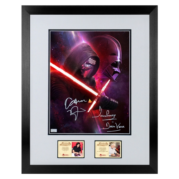 Adam Driver & David Prowse Autographed Darkside Legacy 11x14 Framed Photo 