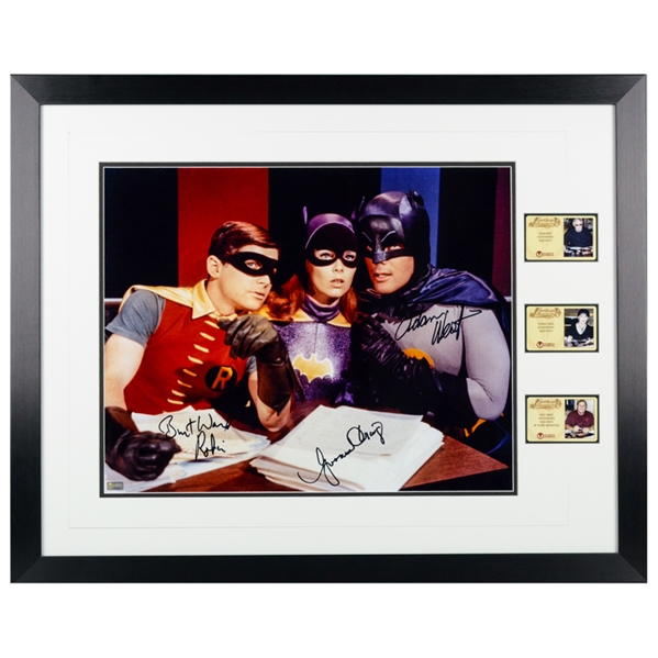 Adam West, Burt Ward, Yvonne Craig Autographed 1966 Batman Trio 16x20 Framed Photo