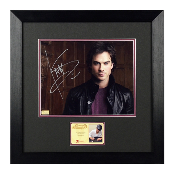 Ian Somerhalder Autographed The Vampire Diaries Damon Salvatore 8x10 Framed Photo