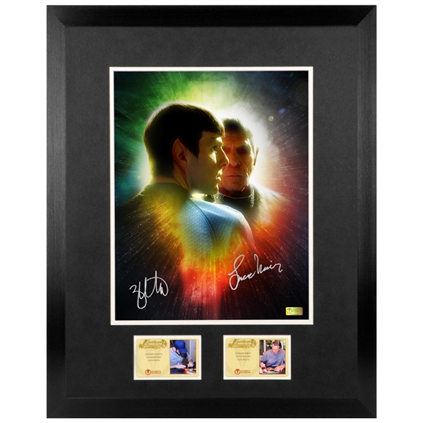 Leonard Nimoy, Zachary Quinto Autographed Star Trek Spock Legacy 11x14 Framed Photo