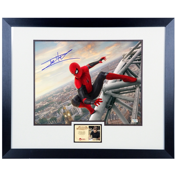 Tom Holland Autographed Spider-Man: Far From Home 11x14 Framed Photo