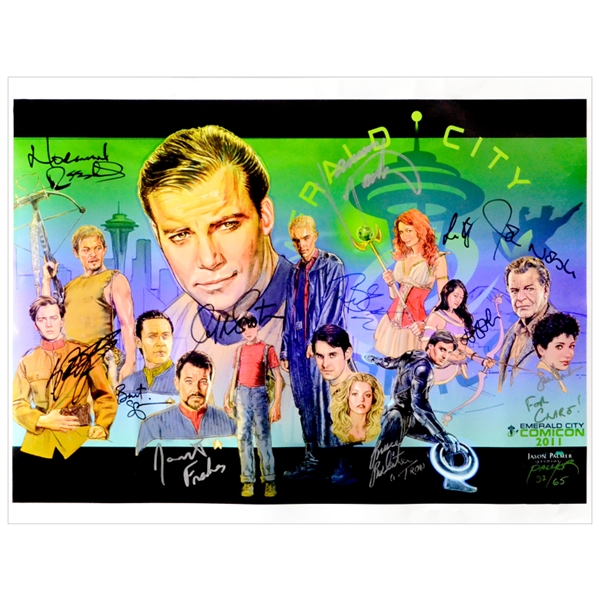 Clare Kramer Personal Collection 2011 Emerald City Comicon Jason Palmer 22x17 Poster Autographed by Norman Reedus, William Shatner, Spiner, Frakes, Brendon, Marsters, Day, Okuda, & More!