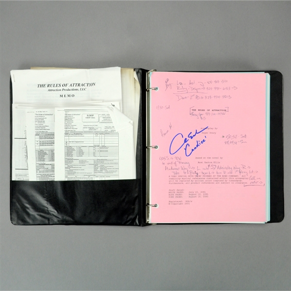 Clare Kramer Autographed 2002 The Rules of Attraction Production Used Script Drafts Set in Binder
