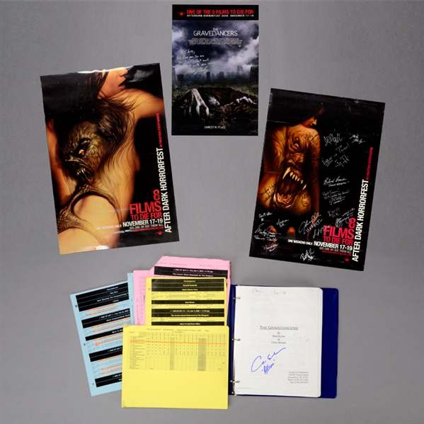 Clare Kramer Autographed 2006 The Gravedancers Production Used Script Set in Binder and Promotional Posters