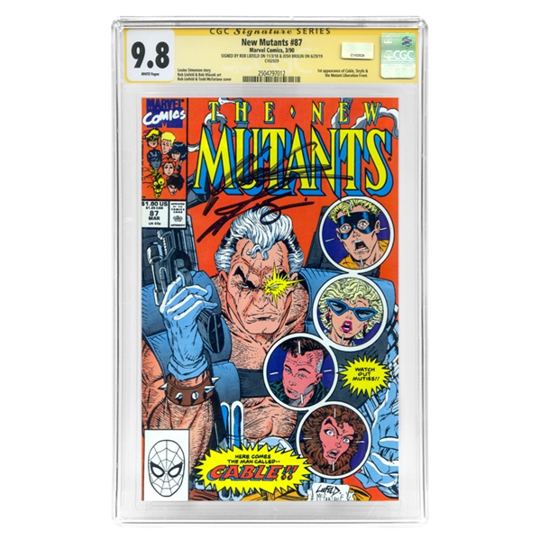 Josh Brolin, Rob Liefeld Autographed 1990 New Mutants #87 CGC SS 9.8 * 1st Appearance of Cable! (mint)